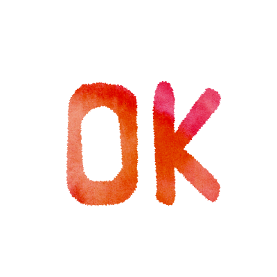 フリー素材：「OK」の英語文字イラスト