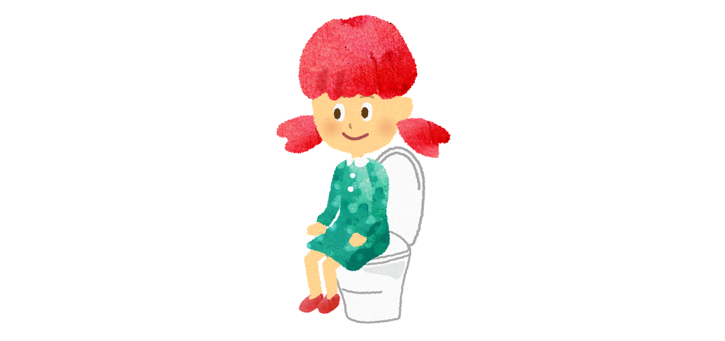 トイレに座る女の子 のっくちゃん のイラスト