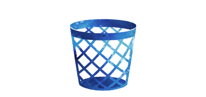 金網のゴミ箱のイラスト