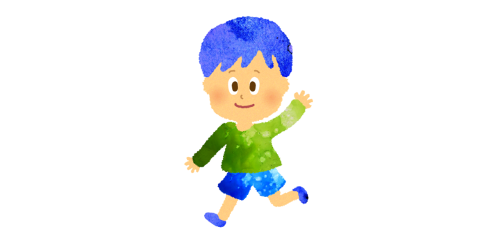 走る男の子のイラスト