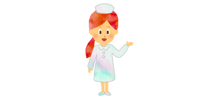 看護師さんのこちらへどうぞのイラスト