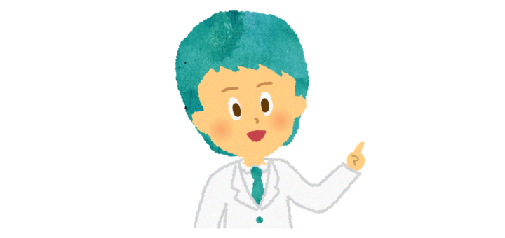 ここがポイント！人差し指を立てて説明するお医者さん（医師）のイラスト