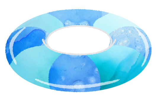 水色の浮き輪のイラスト