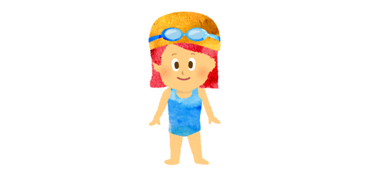 スクール水着を着た女の子のイラスト