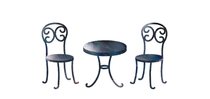 カフェテーブルセットのイラスト