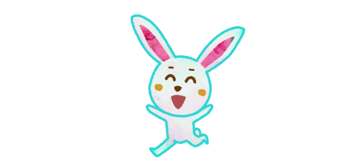 わーい！喜んで走るウサギのイラスト