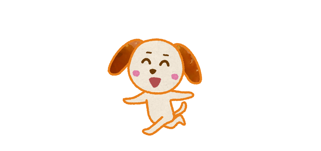 走る犬のキャラクターイラスト