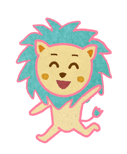 走るライオンのキャラクターイラスト