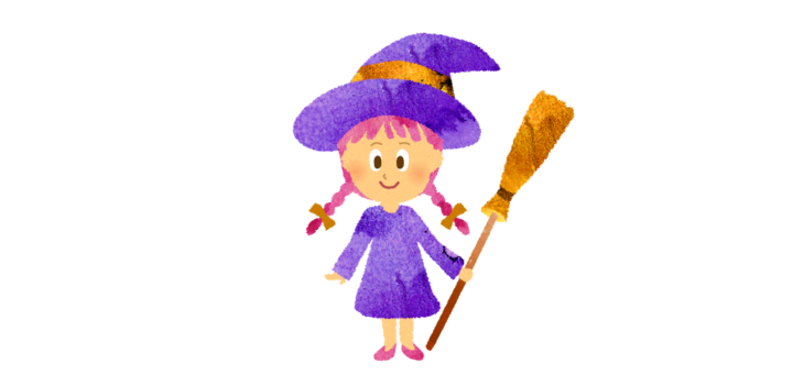 魔女のコスプレ少女のイラスト