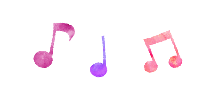 【無料素材】ピンクの音譜のイラスト