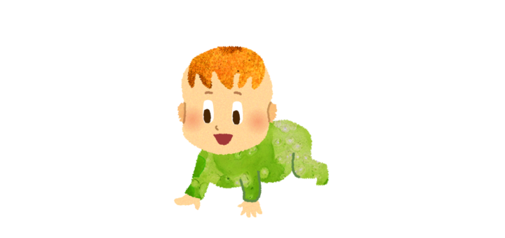 ハイハイする赤ちゃんのイラスト