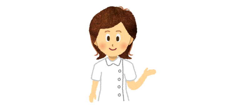 解説する女性看護師のイラスト