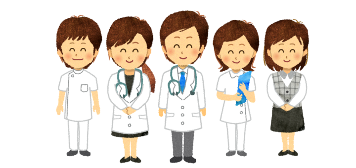 笑顔の病院職員のイラスト