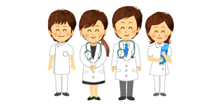 ニコニコ笑顔の医療スタッフのイラスト