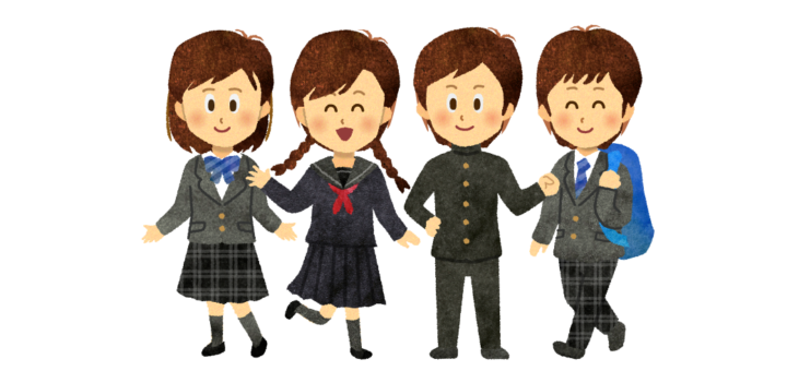 男女の学生のイラスト