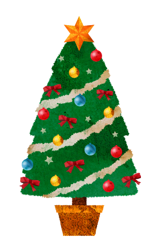 【無料素材】クリスマスツリーのイラスト