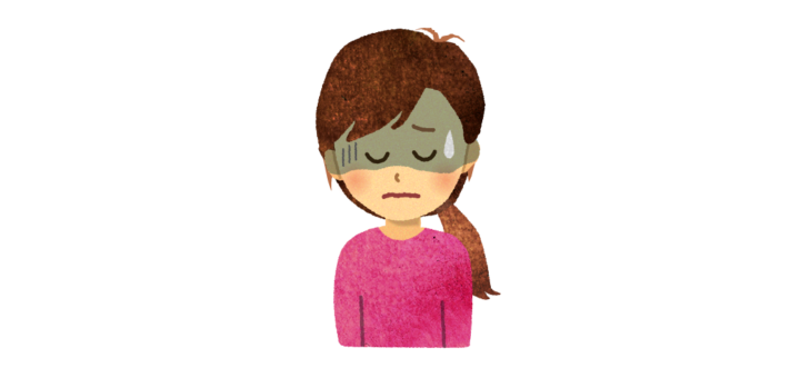 体調不良の女性のイラスト