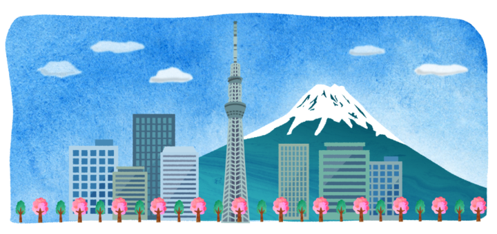 日本の景色のイラスト