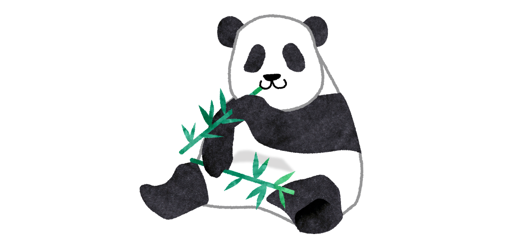 笹を食べているパンダのイラスト フリー素材集 イラストのっく