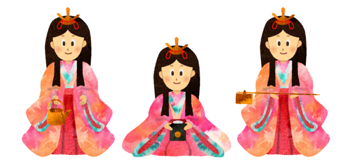 ひな祭り三人官女のイラスト