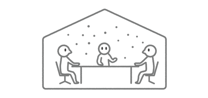 換気の悪い密閉空間のイラスト