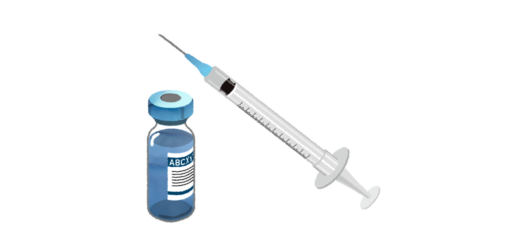 ワクチンの小瓶と小さな注射器のイラスト
