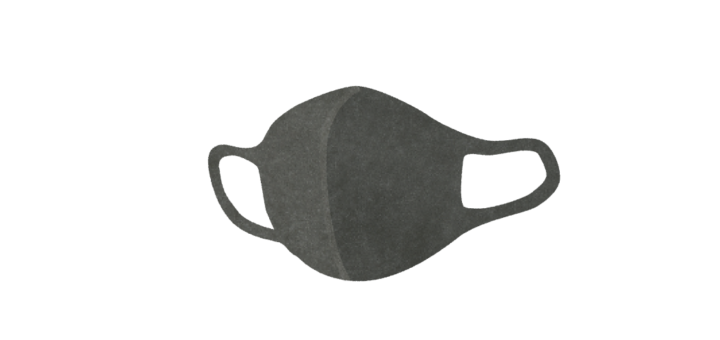 グレーのウレタンマスクのイラスト