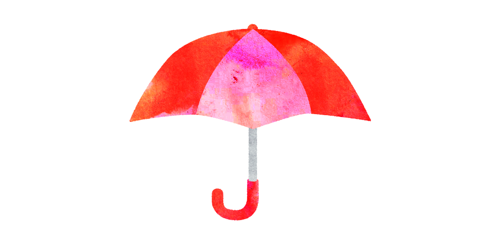 赤い傘のイラスト