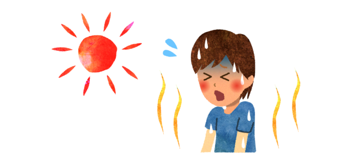 暑くて苦しい男性のイラスト
