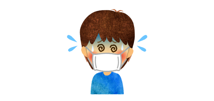 こどものマスク熱中症のイラスト
