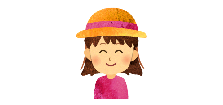 むぎわらぼうしをかぶった女の子のイラスト