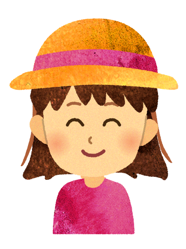 【無料素材】麦藁帽子をかぶった女の子のイラスト