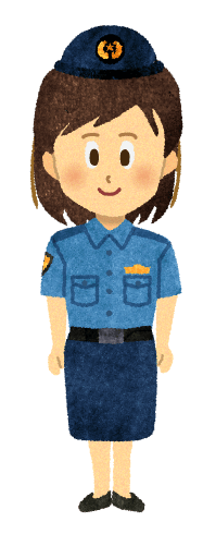 【無料素材】夏服制服スカートの女性警官イラスト