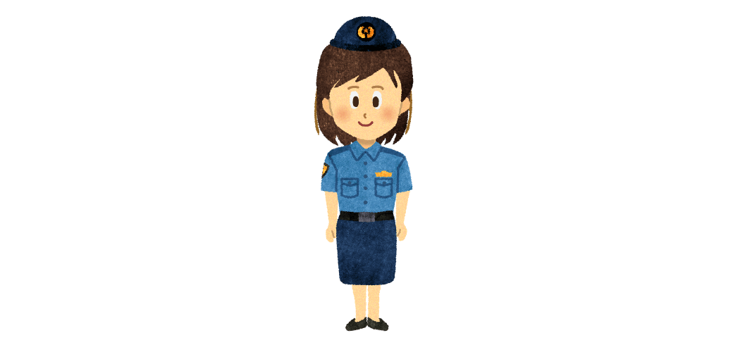 女性警察官 夏服スカート のイラスト