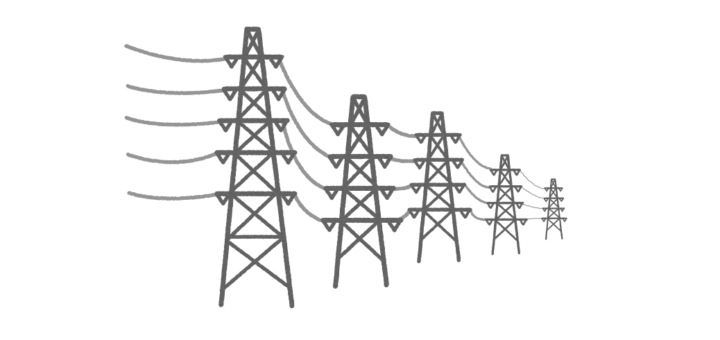 送電線のイラスト