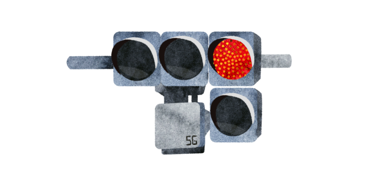 5G基地局信号機設置タイプのイラスト