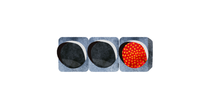 信号機のイラスト（赤）