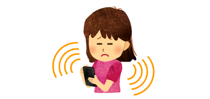 スマホから出る高周波の影響のイラスト