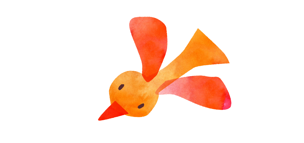 オレンジ色の鳥さんのイラスト