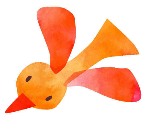 オレンジ色の鳥さんのイラスト