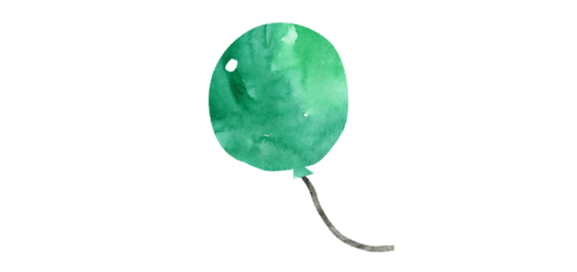 緑色の風船のイラスト