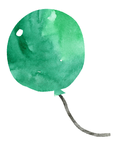 【無料素材】グリーンバルーンのイラスト