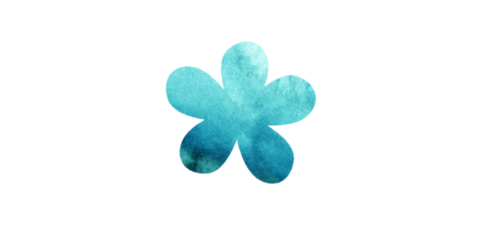 エメラルドグリーンのお花のイラスト