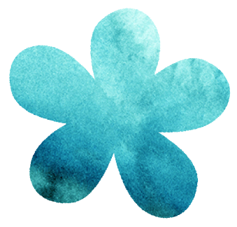 【無料素材】青いお花のマークのイラスト