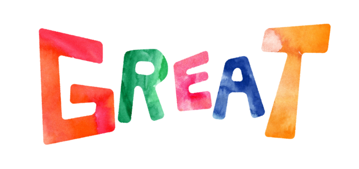 グレイト！の文字イラスト