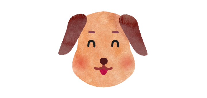 笑っているワンチャンイラスト