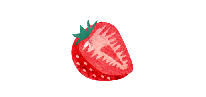 割ったイチゴ