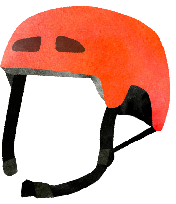 オレンジ色のヘルメットのイラスト