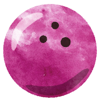 紫色のボーリングのボールのイラスト