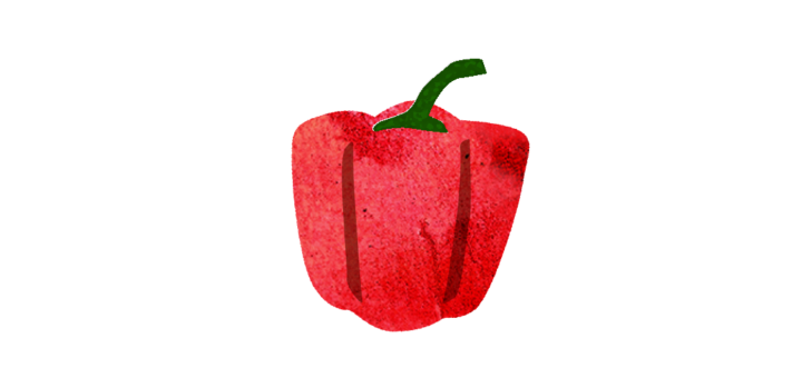 赤いパプリカのイラスト